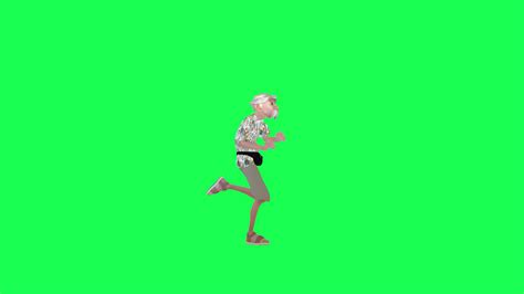 Green screen old tourist man running fast, left angle chroma key 36626689 Stock Video at Vecteezy