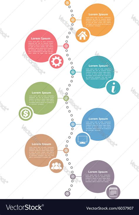 Vertical timeline template Royalty Free Vector Image