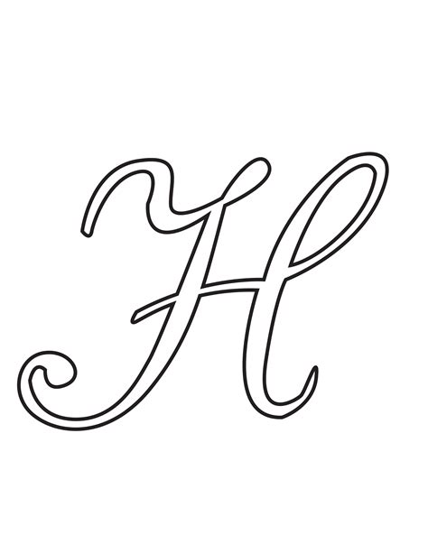 Free Printable Alphabet Letters: Calligraphy Uppercase H