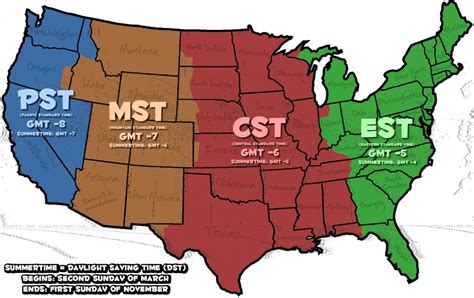 Us Time Zone Map Missouri New Printable United States Map With Time | Printable Us Map Time ...