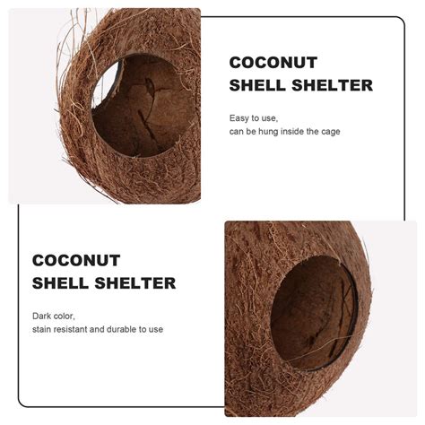 ULTECHNOVO Bird Hut Nesting Gecko Reptile Hideouts, Gecko Coconut Husk Hut Cave Habitat with ...