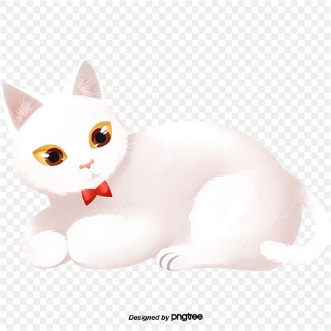 Cartoon White Cat PNG Transparent, Cartoon White Cat, Element, Cartoon, Lovely PNG Image For ...