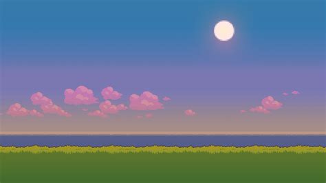 Sunset | Pixel art landscape, Pixel art background, Art background