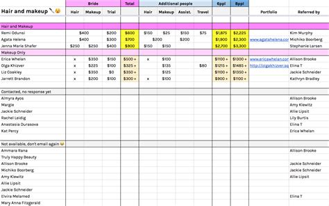 Wedding Vendor Comparison Spreadsheet — db-excel.com