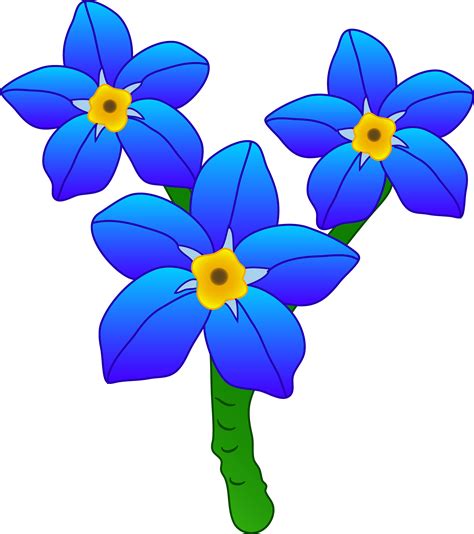 Blue Flowers Clipart | Free download on ClipArtMag