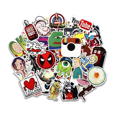 50 pcs/pack Random Classic Fashion Style Graffiti Stickers For Moto car & suitcase cool laptop ...