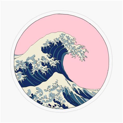 "pink wave" Sticker for Sale by brooke-rebe | Aesthetic stickers, Cute laptop stickers, Vinyl art