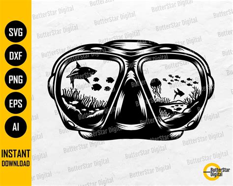 Scuba diver mask svg diving svg freediving svg dive etsy – Artofit