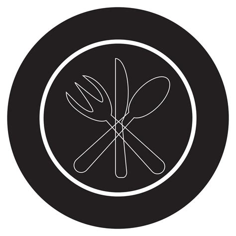 black and white logo spoon and fork 13783929 Vector Art at Vecteezy