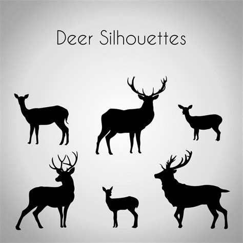 Deer Silhouettes Package 1234158 Vector Art at Vecteezy