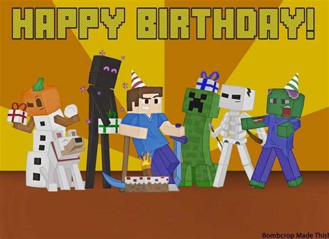 Minecraft Happy Birthday Card Template Printable - Cards Design Templates