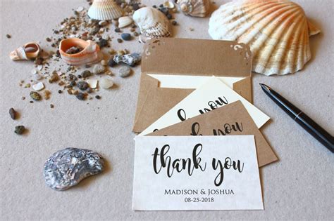 25 Wedding Thank You Cards With Envelopes Mini Note Cards - Etsy