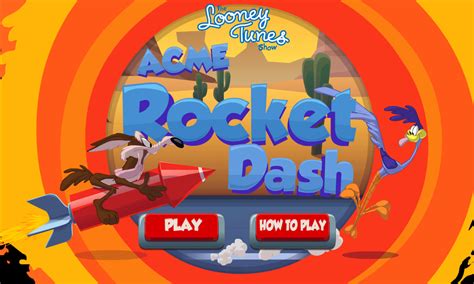 🕹️ Play Looney Tunes Acme Rocket Dash Game: Free Online HTML Wile E. Coyote vs Road Runner Chase ...