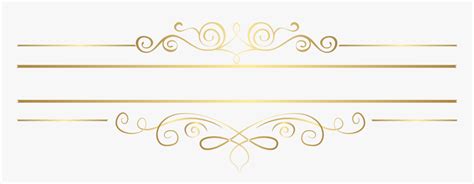 Gold Decorative Lines Png Transparent Background - Gold Fancy Lines Png, Png Download - kindpng