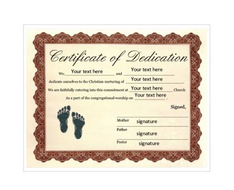 Baby Dedication Certificate Template – Cardtemplate.my.id