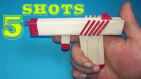 |DIY|How To Make A Rubber Band Gun Using Popsicle Sticks - Toy Weapons -By Dr.Origami - YouTube