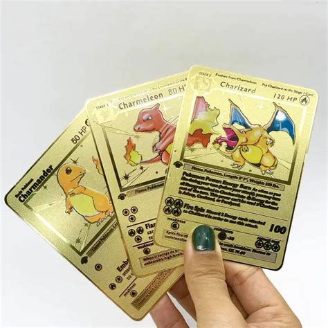 Gold Metal Pokemon Cards 1st Edition Collectible Amazing | Etsy