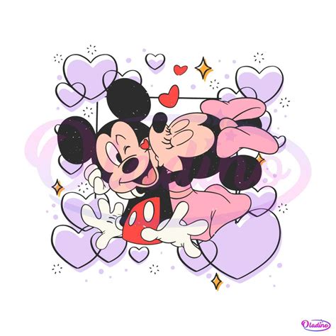 Minnie Kiss Mickey Cute Valentine SVG