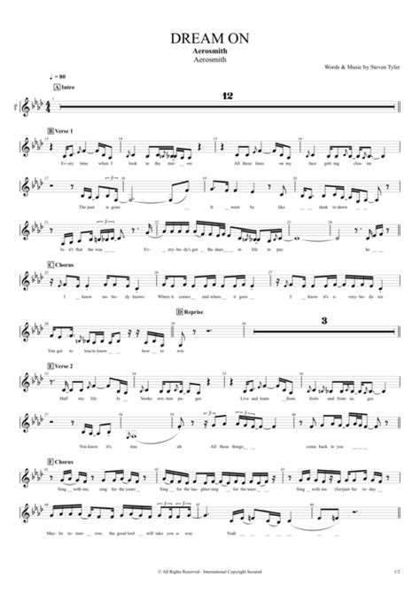 Dream On Tab by Aerosmith (Guitar Pro) - Full Score | mySongBook