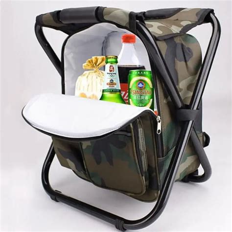 Outdoor Portable Multifunctional Foldable Cooler Bag Chair Backpack Fishing Stool Chair-in ...