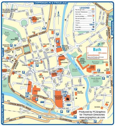 Map of Bath created in 2011 for Thomson Directories. One of approximately 350 UK town and city ...