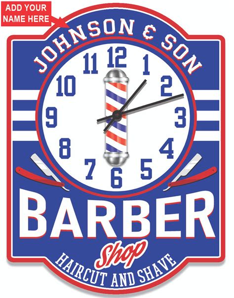 Personalized Barber Shop wall Clock