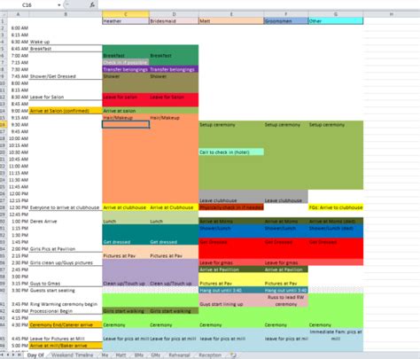 23++ Wedding Schedule Template Excel