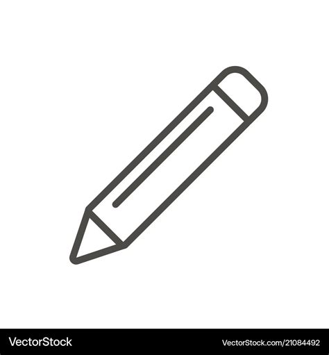 Pencil icon line drawing symbol Royalty Free Vector Image