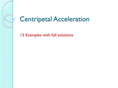 Centripetal Acceleration