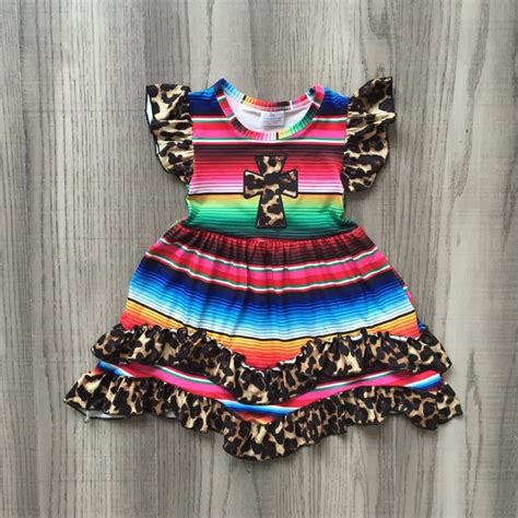 Cinco de Mayo new summer baby girls children clothes outfits leopard serape Jesus cross milk ...