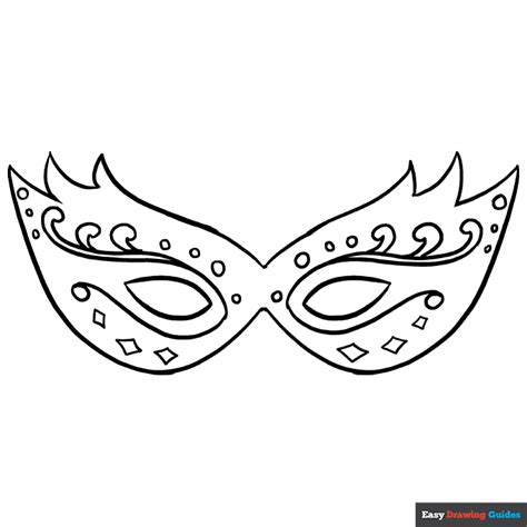 Mask for Mardi Gras Coloring Page | Easy Drawing Guides