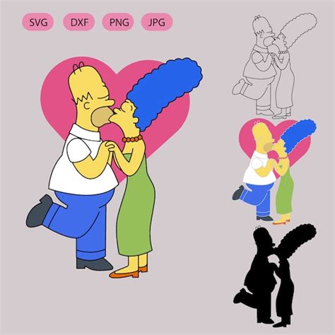 Los Simpson svg Homer y Marge archivo en capas The Simpsons - Etsy México