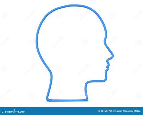 3D Outline of Head Side View Stock Illustration - Illustration of white, conceptual: 154607735