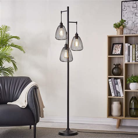 Buy Black Industrial Floor Lamp for Living Room Modern Floor Lighting Rustic Tall Stand Up Lamp ...