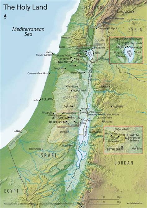 Holy land map - Map of Holy land (Israel)