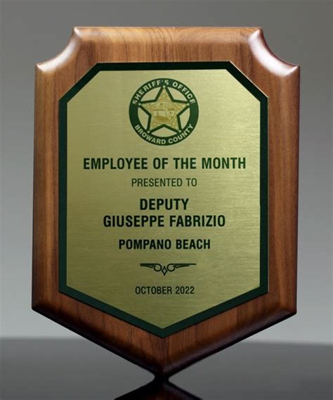 Employee of the Month Shield Plaque