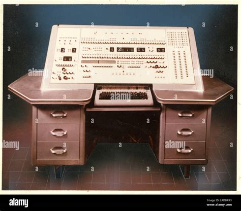 UNIVAC II computer control panel, 1950s. The UNIVAC II was first delivered for use in 1958 ...