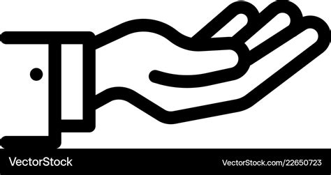 Give hand icon outline style Royalty Free Vector Image