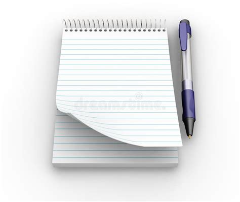 Notepad and pen stock illustration. Illustration of stationery - 1020354