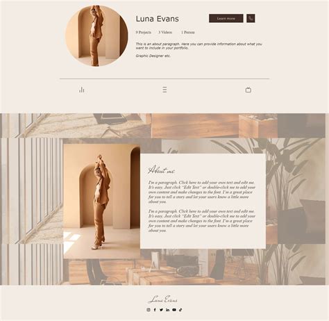 WIX PORTFOLIO TEMPLATE Portfolio Template That Looks Like Instagram, Portfolio Template in Beige ...