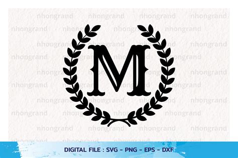 Monogram Alphabet M Vintage Svg Grafica di nhongrand · Creative Fabrica