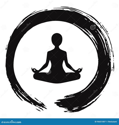 Yoga Meditation with Zen Circle Logo Template Stock Vector - Illustration of logo, drawing: 96651807