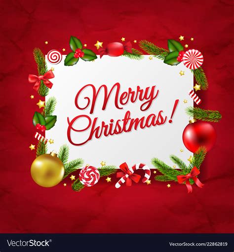 Merry christmas postcard Royalty Free Vector Image