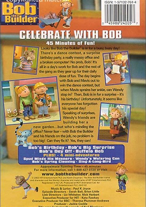 Bob The Builder: Celebrate With Bob (DVD 2002) | DVD Empire