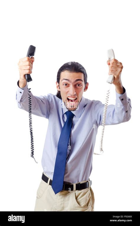 Angry businessman on the phone Stock Photo - Alamy