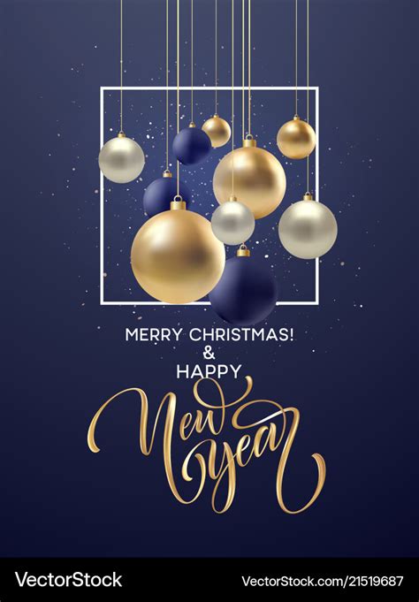 Christmas and new year greeting card design Vector Image