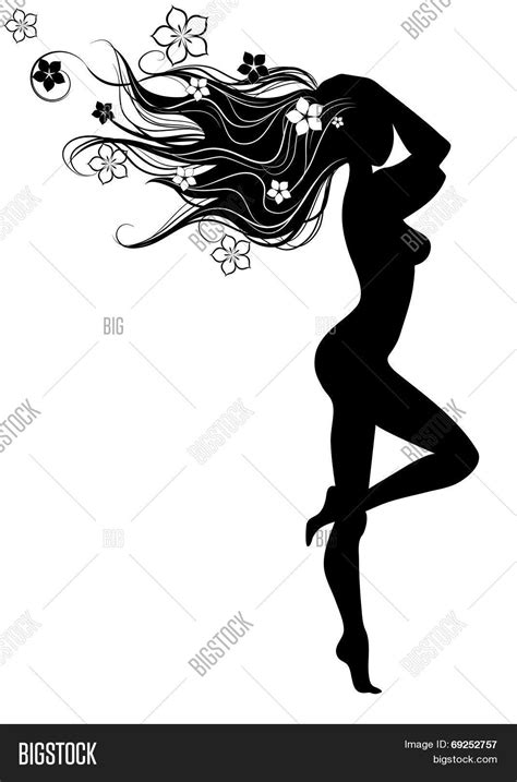 Silhouette Girl Long Vector & Photo (Free Trial) | Bigstock