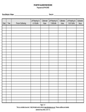 Balance Calibration Log Sheet