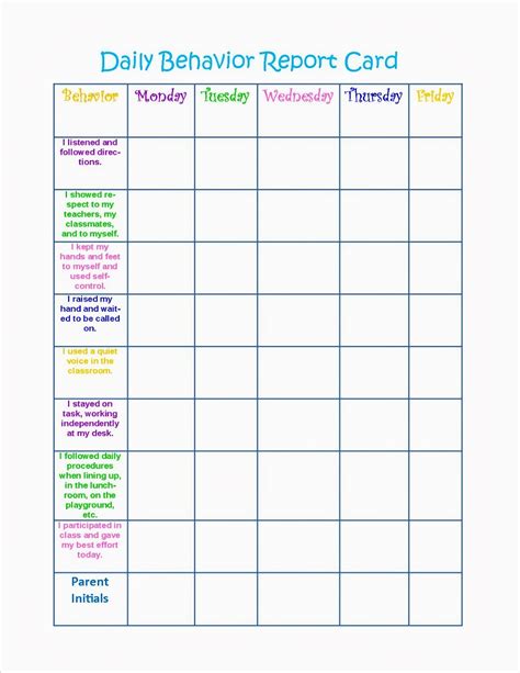 Behavior Charts Printable for Kids | Activity Shelter