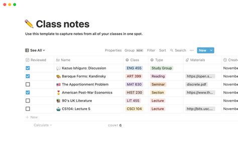 Notion Note-Taking Template